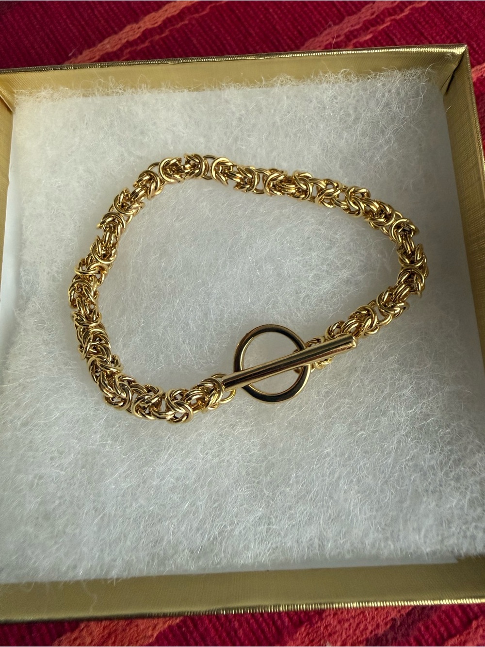 Italian Byzantine chain toggle clasp bracelet
